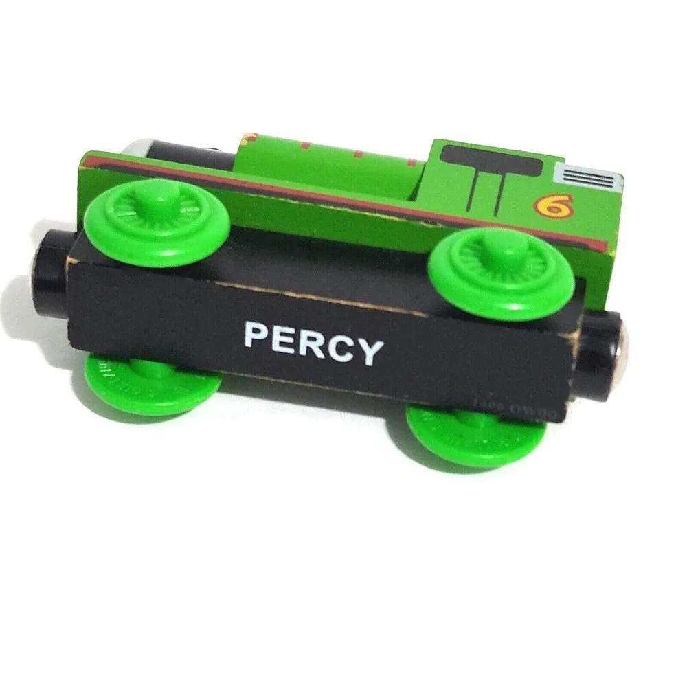 Mattel Thomas & Friends Percy #6 Green Wooden Train Engine Loose Figure 3